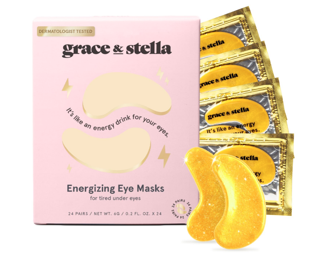 grace & stella Under Eye Mask (Gold, 24 Pairs) Reduce Dark Circles, Puffy Eyes, Undereye Bags, Wrinkles - Gel Under Eye Patches
